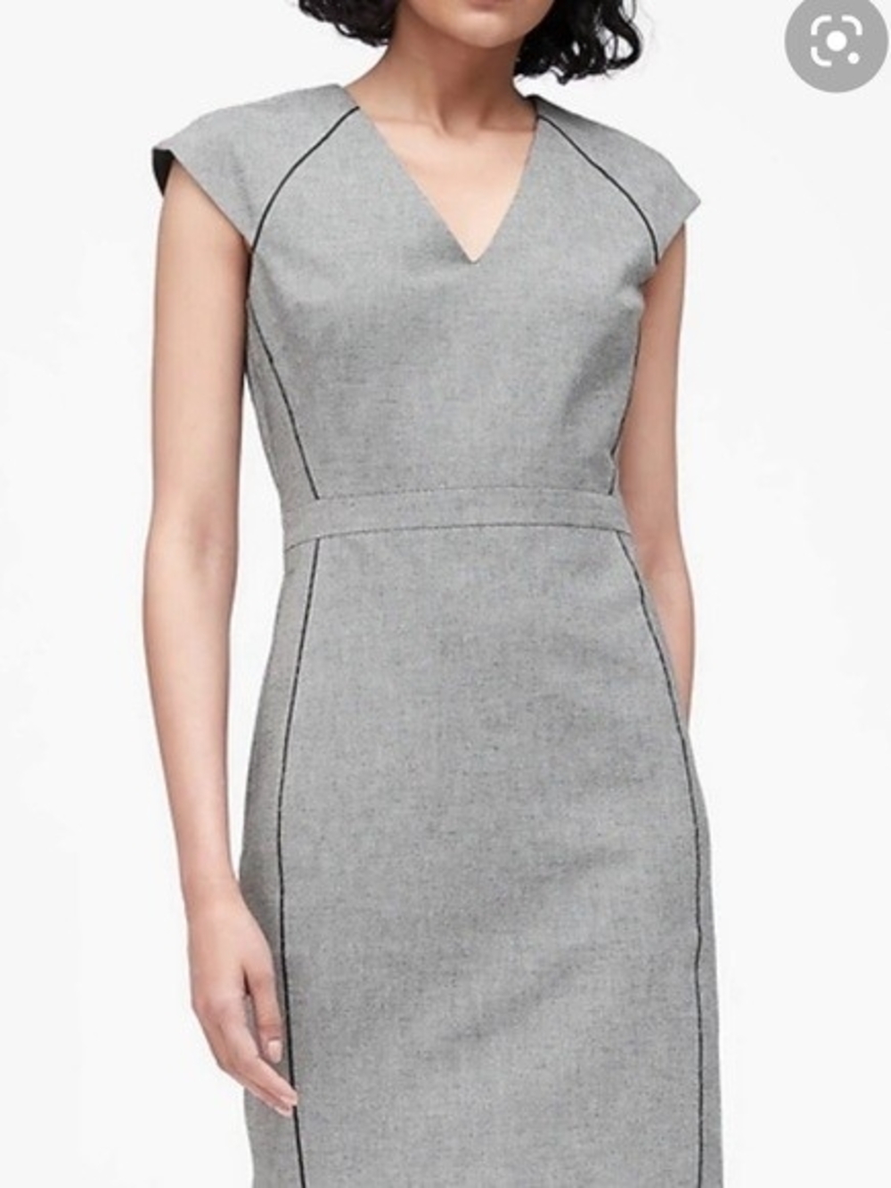 OP Gray Sheath Dress with Black Piping